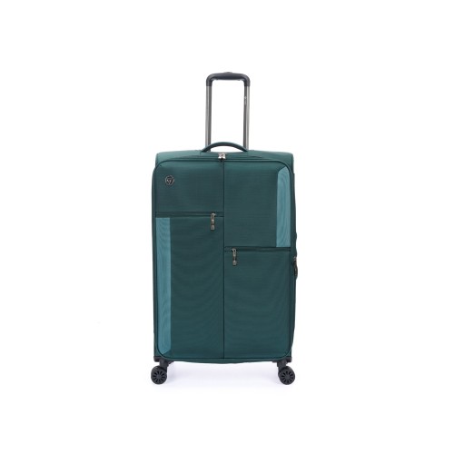 Чемодан TORBER СЕЙД, тёмно-зелёный, нейлон 600D, 48 х 26,5 х 78 см, 85 л