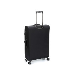Чемодан TORBER НЕРО, чёрный, переработанный ПЭТ, 48 х 28 х 79 см, 90 л