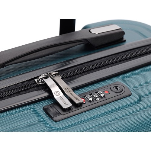 Чемодан TORBER ОНЕГА, зелёный, ABS-пластик, 59,5 х 39,5 х 24 см, 46 л