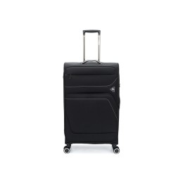 Чемодан TORBER НЕРО, чёрный, переработанный ПЭТ, 48 х 28 х 79 см, 90 л