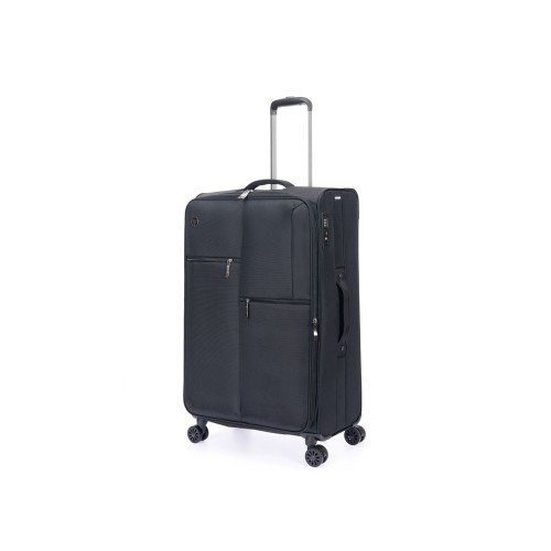 Чемодан TORBER СЕЙД, чёрный, нейлон 600D, 48 х 26.5 х 78 см, 85 л