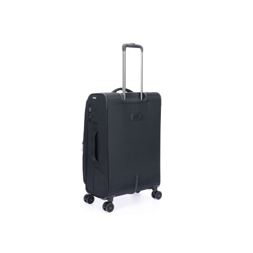 Чемодан TORBER СЕЙД, чёрный, нейлон 600D, 43,5 х 25 х 68 см, 56 л