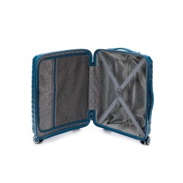 Чемодан TORBER НЕВО, синий, полипропилен, 40 х 25 х 55 см, 32 л