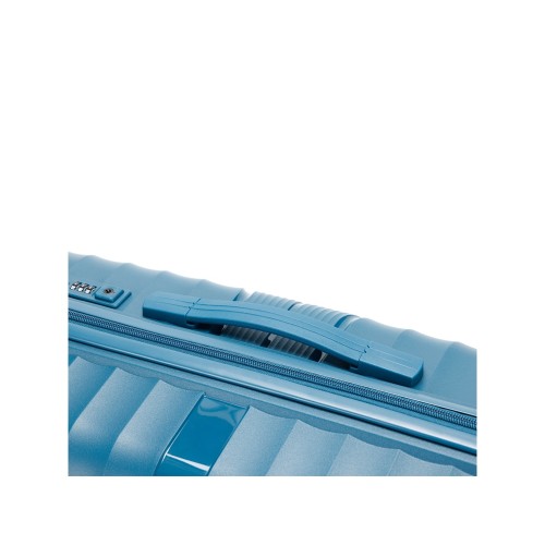 Чемодан TORBER НЕВО, синий, полипропилен, 45 х 26 х 66 см, 66 л