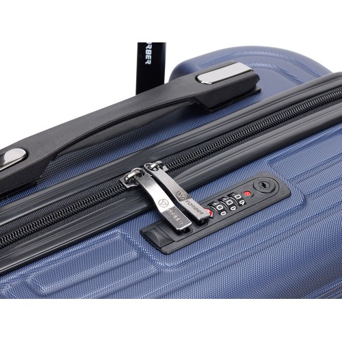 Чемодан TORBER ОНЕГА, синий, ABS-пластик, 59,5 х 39,5 х 24 см, 46 л