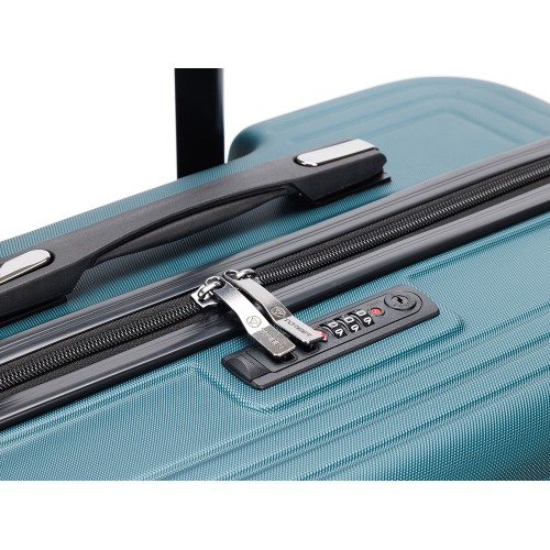 Чемодан TORBER ОНЕГА, зелёный, ABS-пластик, 79,5 х 51 х 29 см, 103 л