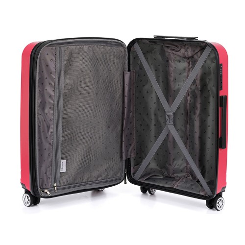 Чемодан TORBER В Отпуск, ярко-розовый, полипропилен, 55 х 36 х 21,5 см, 37 л