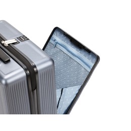 Чемодан TORBER БАЙКАЛ, тёмно-серый металлик, поликарбонат, 37,5 x 20 х 54 см, 37 л