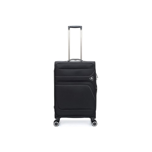 Чемодан TORBER НЕРО, чёрный, переработанный ПЭТ, 44 х 25 х 67 см, 63 л