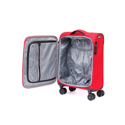 Чемодан TORBER БРОСНО, красный, нейлон 600D, 36,5 х 20 х 54 см, 32 л