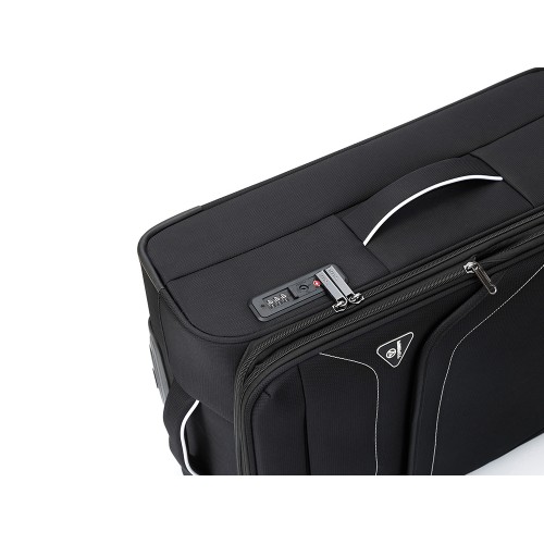 Чемодан TORBER НЕРО, чёрный, переработанный ПЭТ, 44 х 25 х 67 см, 63 л