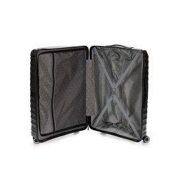 Чемодан TORBER НЕВО, чёрный, полипропилен, 49 х 28 х 76 см, 95 л