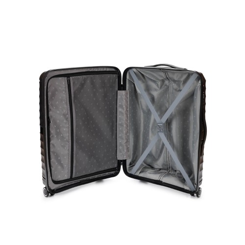 Чемодан TORBER НЕВО, чёрный, полипропилен, 45 х 26 х 66 см, 66 л