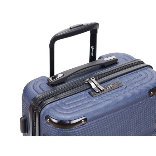 Чемодан TORBER ОНЕГА, синий, ABS-пластик, 59,5 х 39,5 х 24 см, 46 л