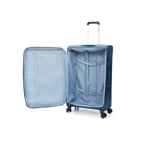 Чемодан TORBER ВИВИ, синий, полиэстер, 48 х 28 х 78 см, 89 л