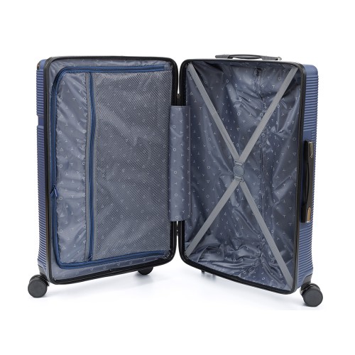 Чемодан TORBER ОНЕГА, синий, ABS-пластик, 69,5 х 46 х 26 см, 69 л