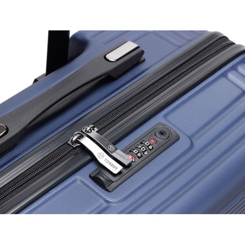 Чемодан TORBER ОНЕГА, синий, ABS-пластик, 69,5 х 46 х 26 см, 69 л