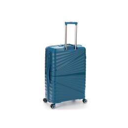 Чемодан TORBER НЕВО, синий, полипропилен, 49 х 28 х 76 см, 95 л
