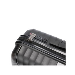 Чемодан TORBER НЕВО, чёрный, полипропилен, 40 х 25 х 55 см, 32 л