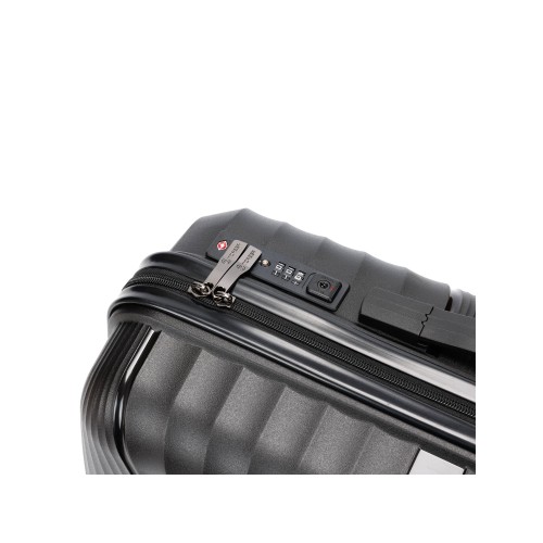 Чемодан TORBER НЕВО, чёрный, полипропилен, 40 х 25 х 55 см, 32 л