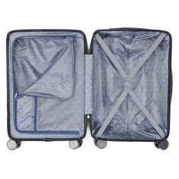 Чемодан TORBER ОНЕГА, синий, ABS-пластик, 59,5 х 39,5 х 24 см, 46 л