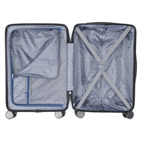 Чемодан TORBER ОНЕГА, синий, ABS-пластик, 59,5 х 39,5 х 24 см, 46 л