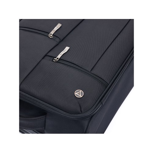 Чемодан TORBER СЕЙД, чёрный, нейлон 600D, 48 х 26.5 х 78 см, 85 л