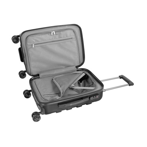 Чемодан для ручной клади BUGATTI ГАЛАТЕЯ | GALATEA, чёрный, поликарбонат / АБС-пластик, 36,5х24,5х56 см, 38 л