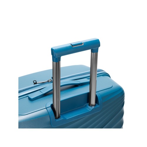 Чемодан TORBER НЕВО, синий, полипропилен, 49 х 28 х 76 см, 95 л