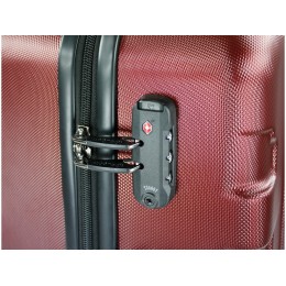 Чемодан BUGATTI ГАЛАТЕЯ | GALATEA, бордовый, поликарбонат / АБС-пластик, 46х27,5х67 см, 65 л