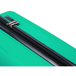 Чемодан TORBER В Отпуск, ярко-бирюзовый, полипропилен, 55 х 36 х 21,5 см, 37 л