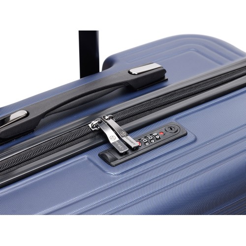 Чемодан TORBER ОНЕГА, синий, ABS-пластик, 79,5 х 51 х 29 см, 103 л