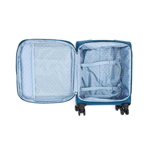 Чемодан TORBER ВИВИ, синий, полиэстер, 39 х 20 х 54 см, 36 л