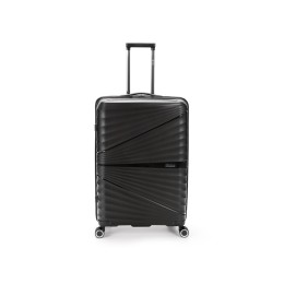 Чемодан TORBER НЕВО, чёрный, полипропилен, 49 х 28 х 76 см, 95 л