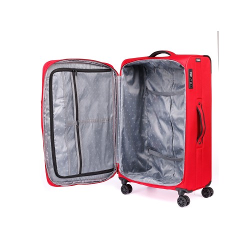Чемодан TORBER БРОСНО, красный, нейлон 600D, 48 х 30 х 78 см, 85 л