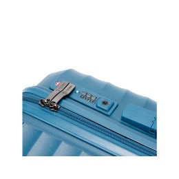 Чемодан TORBER НЕВО, синий, полипропилен, 40 х 25 х 55 см, 32 л