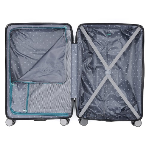 Чемодан TORBER ОНЕГА, зелёный, ABS-пластик, 69,5 х 46 х 26 см, 69 л