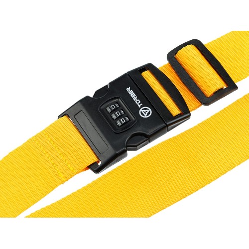 Ремень для чемодана Torber, желтый, 182 х 5 см