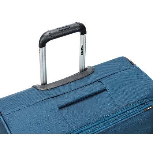 Чемодан TORBER ВИВИ, синий, полиэстер, 48 х 28 х 78 см, 89 л