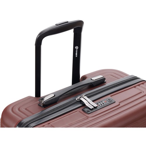 Чемодан TORBER ОНЕГА, бордовый, ABS-пластик, 79,5 х 51 х 29 см, 103 л