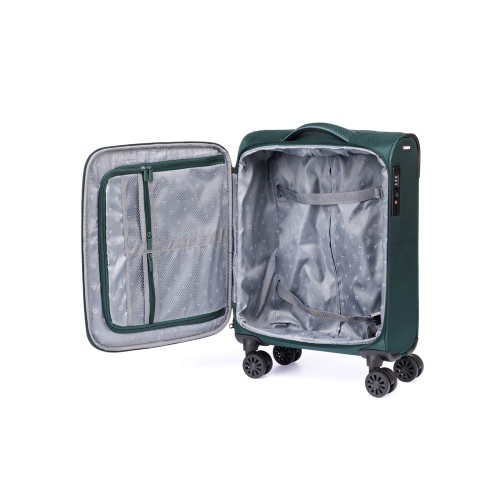 Чемодан TORBER СЕЙД, тёмно-зелёный, нейлон 600D, 36,5 х 19 х 54 см, 32 л