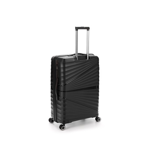 Чемодан TORBER НЕВО, чёрный, полипропилен, 49 х 28 х 76 см, 95 л