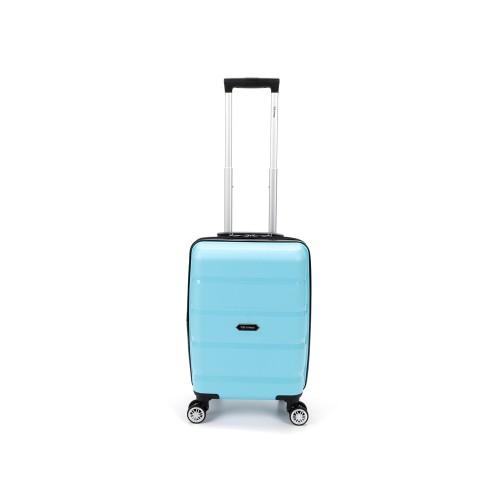 Чемодан TORBER В Отпуск, бирюзовый, полипропилен, 33 х 22 х 53 см, 35 л