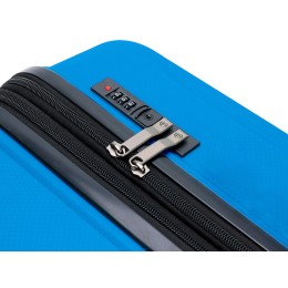 Чемодан TORBER В Отпуск, ярко-синий, полипропилен, 55 х 36 х 21,5 см, 37 л