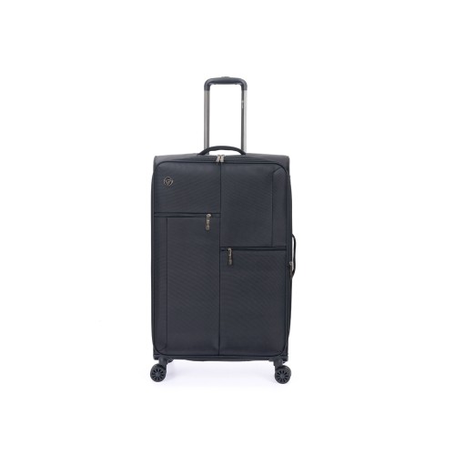 Чемодан TORBER СЕЙД, чёрный, нейлон 600D, 48 х 26.5 х 78 см, 85 л