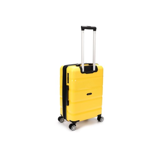 Чемодан TORBER В Отпуск, жёлтый, полипропилен, 40,5 х 25 х 62,5 см, 55 л