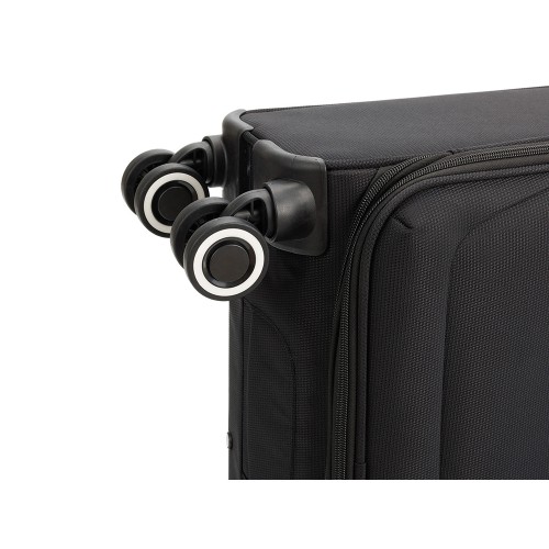 Чемодан TORBER НЕРО, чёрный, переработанный ПЭТ, 40 х 20 х 55 см, 37 л