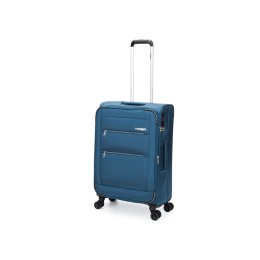 Чемодан TORBER ВИВИ, синий, полиэстер, 44 х 25 х 67 см, 63 л