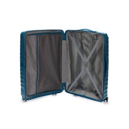 Чемодан TORBER НЕВО, синий, полипропилен, 49 х 28 х 76 см, 95 л