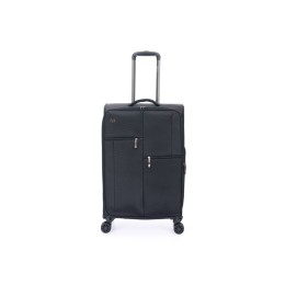 Чемодан TORBER СЕЙД, чёрный, нейлон 600D, 43,5 х 25 х 68 см, 56 л